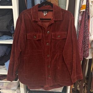 Madewell Burgundy Corduroy Utility Shirt jacket M